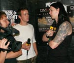 Satyr fra det norske blackmetalband Satyricon, der vandt prisen for Bedste Internationale Album, er her igang med at blive inteview af MTV(!), der også var til stede under DMEA.