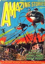 Forsiden af september 1927-nummeret af 'Amazing Stories' - og endnu et eksempel på den grafiske fremstilling af 'The War of the Worlds'