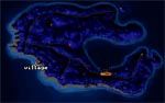 Oversigtskort over Melée Island hvor man kan kontrollere hvor Guybrush skal bevæge sig hen.