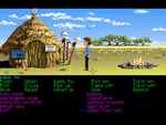 Zak i Afrika - bemærk at heksedoktoren modtager betalingskort: typisk LucasFilm Games-humor