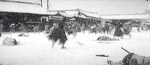 Fra den afsluttende kamp i sneen foran paladset i Edo.