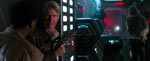 Finn, Han Solo og Chewbacca på Starkiller-basen.