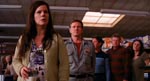 Marcia Gay Harden som den religiøse galning Mrs. Carmody - bemærk William Sadler til højre; han har også været med i Darabonts to tidligere King-filmatiseringer Marcia Gay Harden som den religiøse galning Mrs. Carmody - bemærk William Sadler til højre; han har også været med i Darabonts to tidligere King-filmatiseringer.