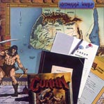 Alt indholdet af 'Conan Roleplaying Game' bokssættet.