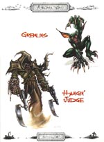 Et par af Deadlands' mere ubehagelige fætre - Ron Spencer har illustreret de fleste af bogens farvebilleder