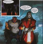 Skurkene, Hellbringers kommandant og hans højre hånd, lakajer for det onde Imperium, der prøver at udslette kaos Skurkene, Hellbringers kommandant og hans højre hånd, lakajer for det onde Imperium, der prøver at udslette kaos