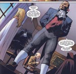 Emma Frost i selskab med sine gamle cronies fra The Hellfire Club.