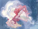 Daredevil og Cheryl svæver gennem luften.