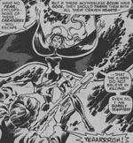 Storm gør, hvad hun gør bedst. Fra #111, tegnet af John Byrne.