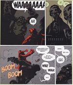 En Kriegaffe går til angreb på Hellboy.