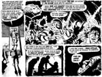 Judge Fevy forudsiger dommedag for Mega City One (tydeligvis tegnet af Brian Bolland).