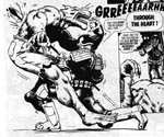 Dredd mod en varulv, fabelagtigt tegnet af Steve Dillon