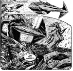 Nemesis i Henry Flints streg, der klart peger tilbage mod Kevin O'Niells oprindelige tegninger.