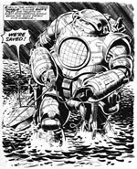 Hammer-Stein som soldat i Volgankrigen, i Dave Gibbons’ streg Hammer-Stein som soldat i Volgankrigen, i Dave Gibbons’ streg.