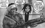 Rambo er blot én af de fiktive personer, Wallace ser sine venner som, mens han hallucinerer Rambo er blot én af de fiktive personer, Wallace ser sine venner som, mens han hallucinerer.