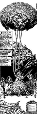 I de andre dimensioner, Sláine rejser igennem, møder han mange underlige skabninger (tegnet af Glenn Fabry).