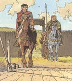 Ridder Aymar og væbneren Olivier.