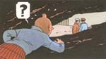 Tintin i kilt spionerer på skurkene