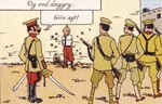 Det ser sort ud for Tintin kort efter ankomsten til San Theodoros Det ser sort ud for Tintin kort efter ankomsten til San Theodoros.