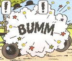 BUM! Dupondternes motor eksploderer ved albummets begyndelse.