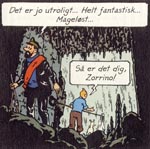 Ved et rent held opdager Tintin en hemmelig vej ind i Soltemplet