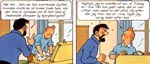Her et eksempel på én af de mange gange, kaptajn Haddock prøver at tale Tintin fra at drage af sted.